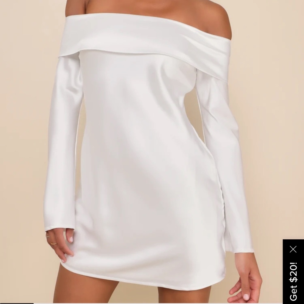 Lulus White Satin Dress